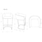 Manhattan Comfort Louvre Barstool in Cream and Titanium Gold (Set of 3) 3-BS016-CR - alternate 5